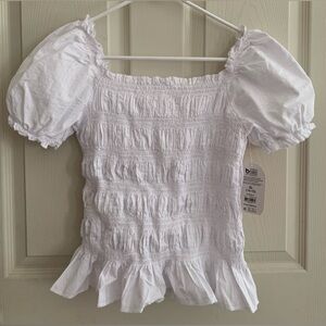 Puff Sleeve Smocked Top Girls size XL (14/16)